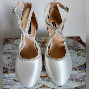White Satin Wedding heels